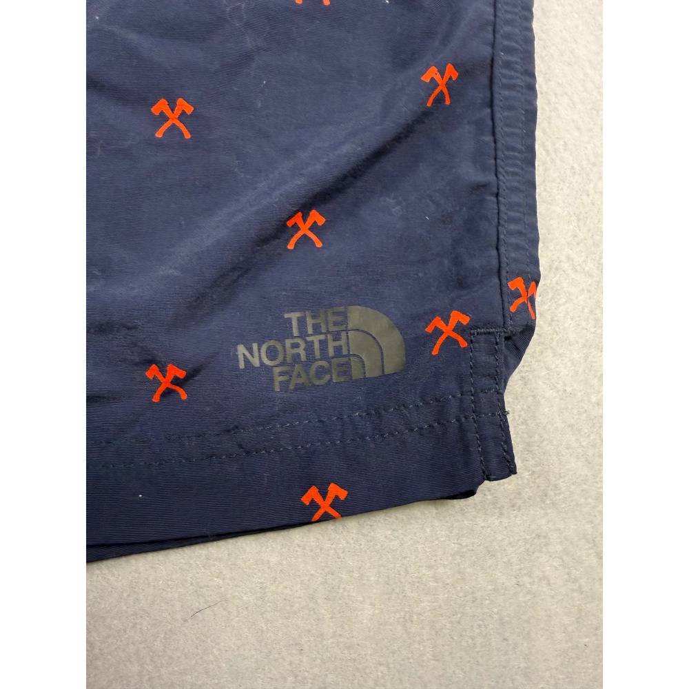 The North Face Mens Class V Water Shorts Navy Orange Ice Axe Print Large L - Picture 3 of 7
